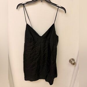 Marc Jacobs Black Satin Slip Cami with Spaghetti Straps Size 6
